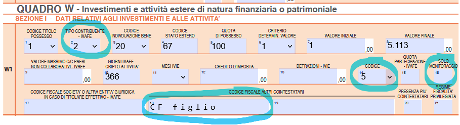 IVAFE padre titolare